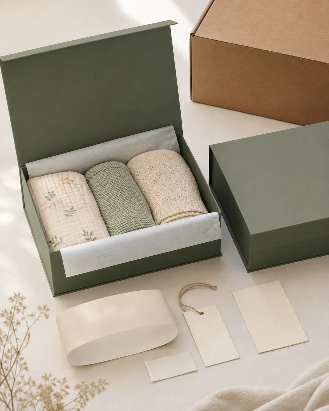 Product, gift box and shipping packaging aligned through one approval path